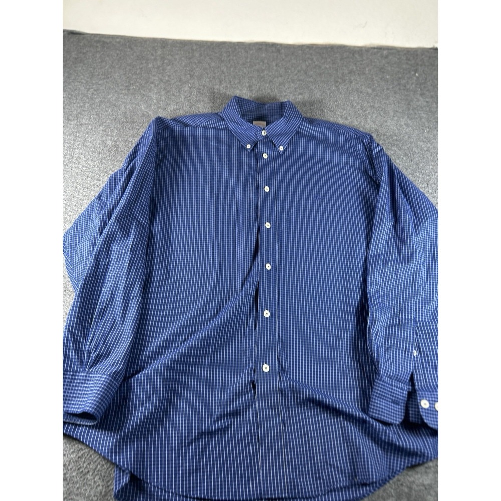 Brooks Brothers 346 Shirt Mens XL Blue Check Button Down Long Sleeve Casual - Picture 6 of 8
